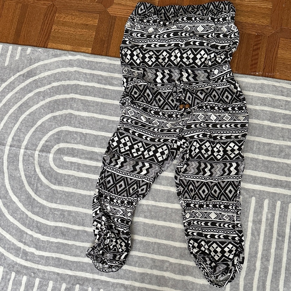 women’s strapless crop pants jumpsuit